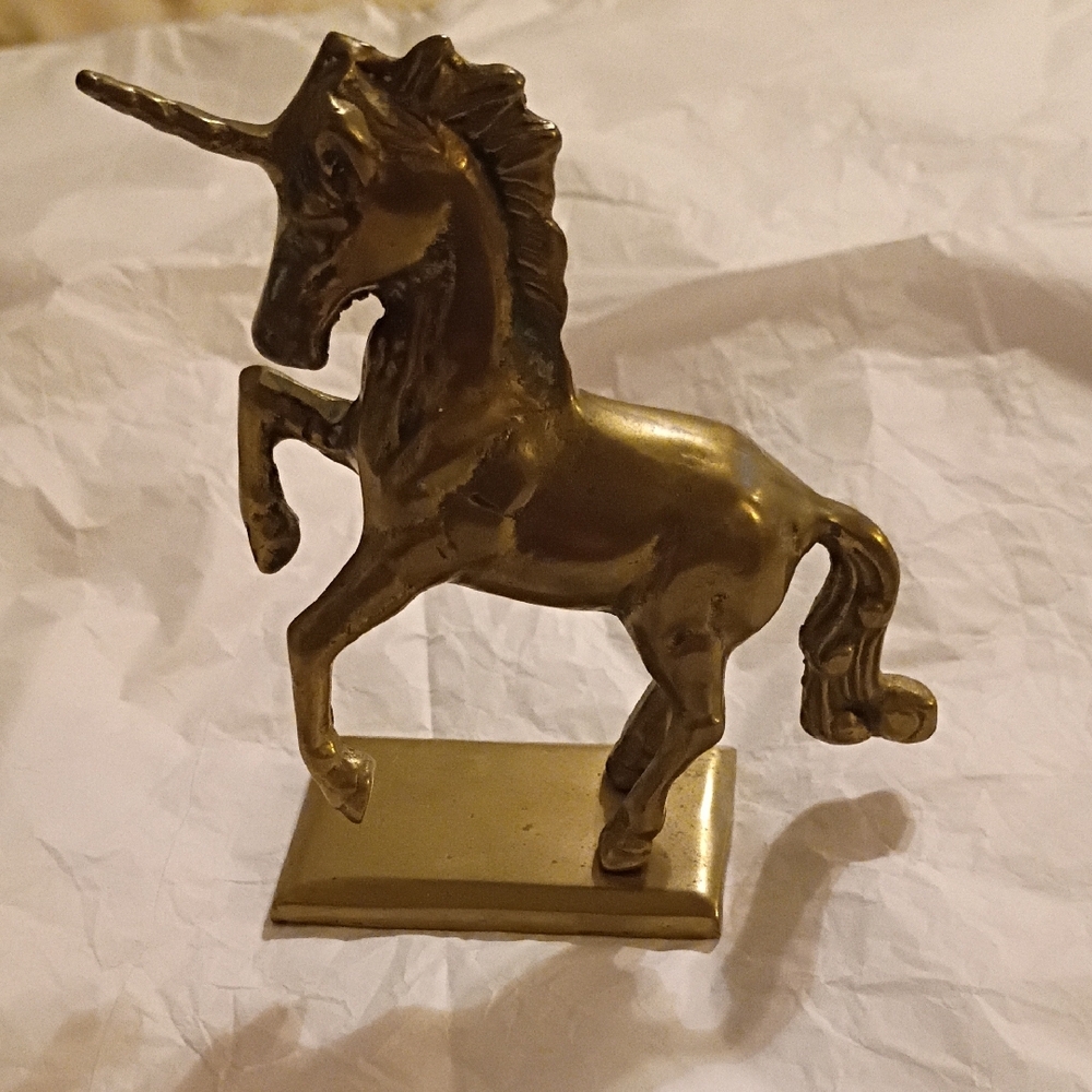Vintage Brass Unicorn Figurine